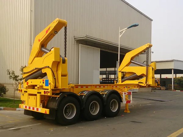 Semirremolque portacontenedores de carga lateral de 3 ejes para contenedores de 20 y 40 pies Semirremolque portacontenedores de carga lateral de 3 ejes para contenedores de 20 y 40 pies