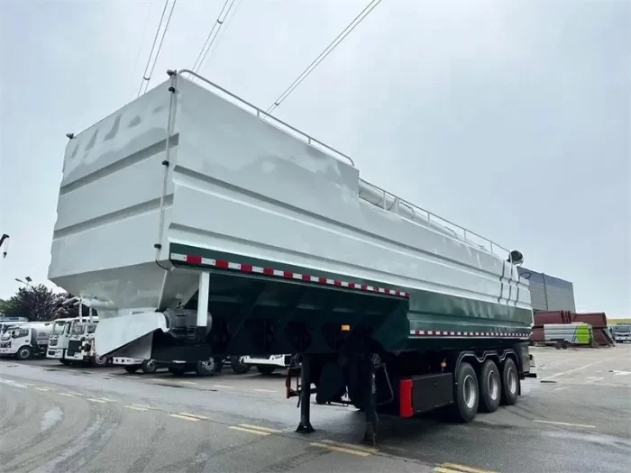 Remolque para transporte de grano y alimento a granel, 11 m de largo, 3 ejes y 30 toneladas