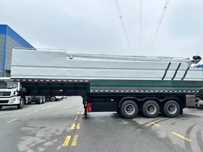 Remolque para transporte de grano y alimento a granel, 11 m de largo, 3 ejes y 30 toneladas