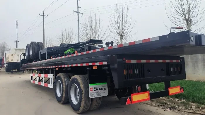 Remolques portacontenedores Superlink de plataforma plana con 2 ejes y 2 ejes de enlace