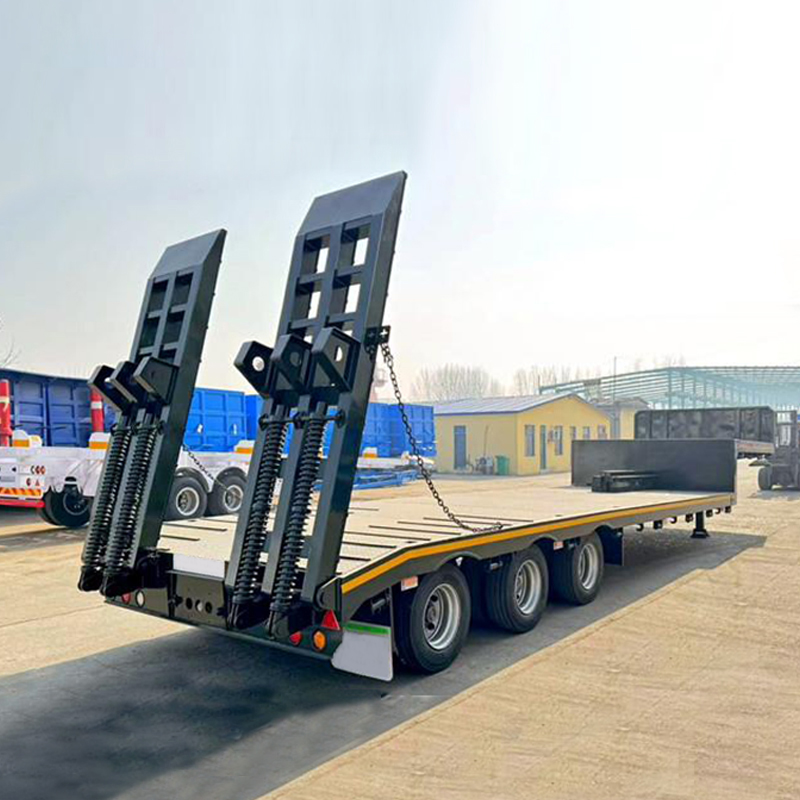 Flat Type 3 Axle Low Flatbed Trailer