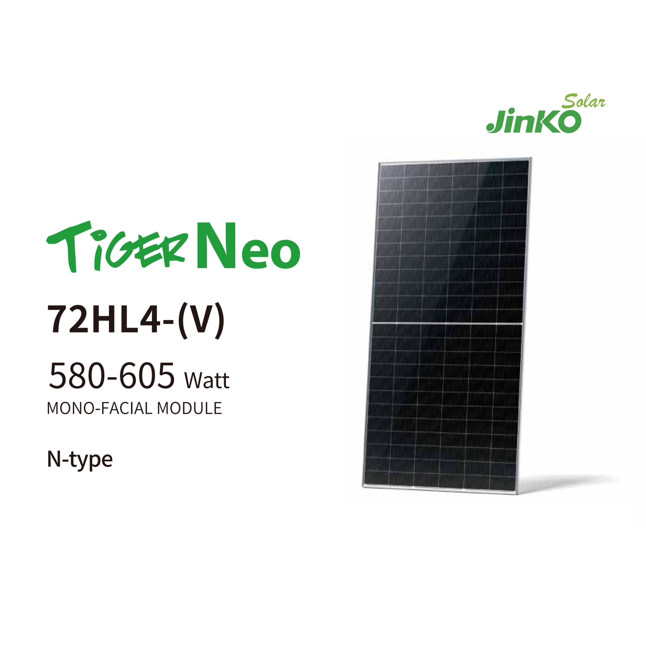 TiGER Neo 72HL4-(V) 580-605 watt MONO-FACIAL MODULE