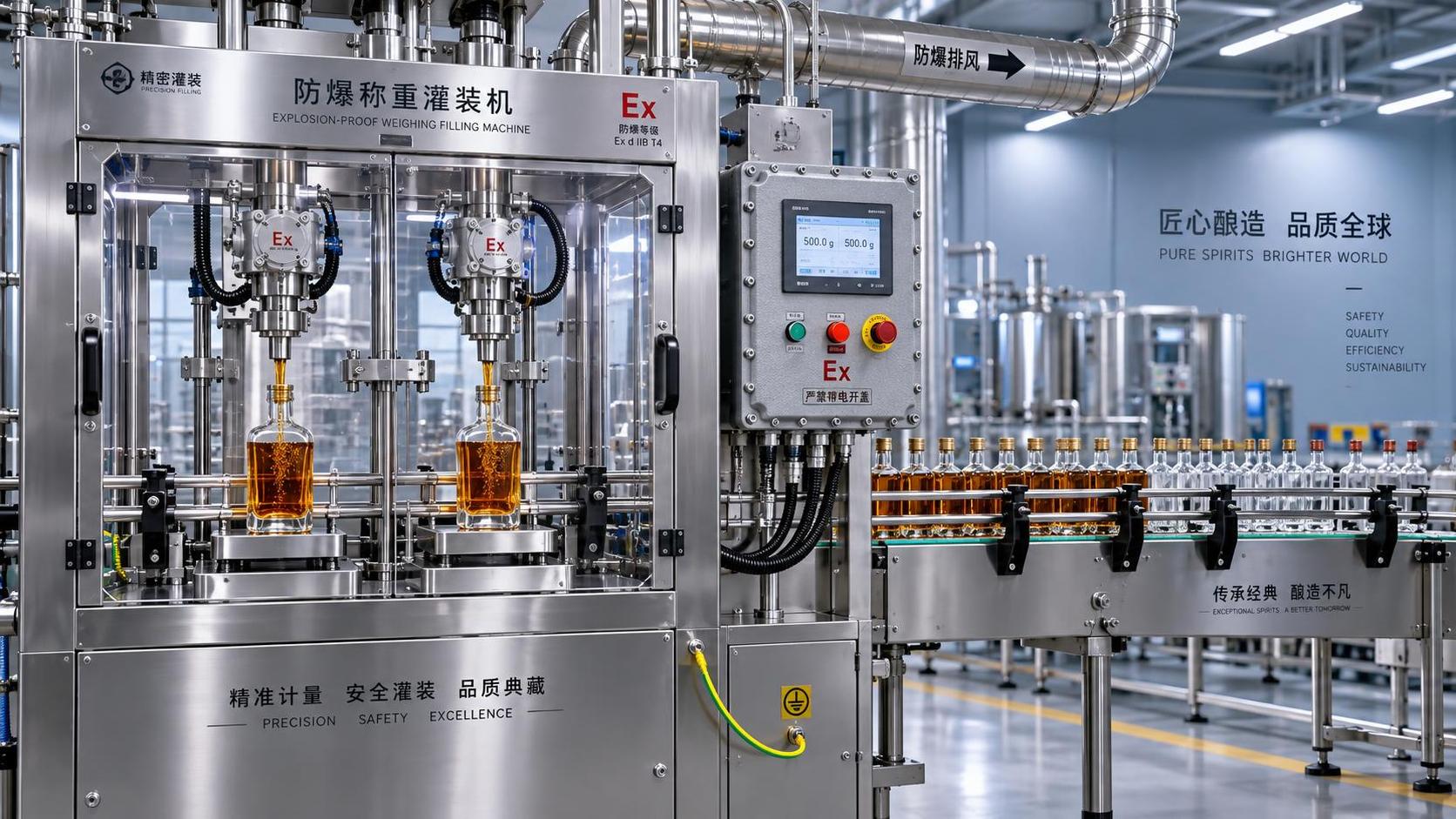 Which liquids require an explosion proof filling machine?