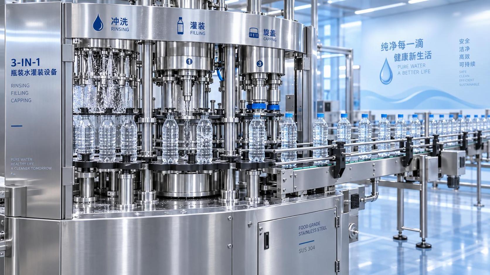 Is a 3-in-1 filling machine suitable for bottled water?