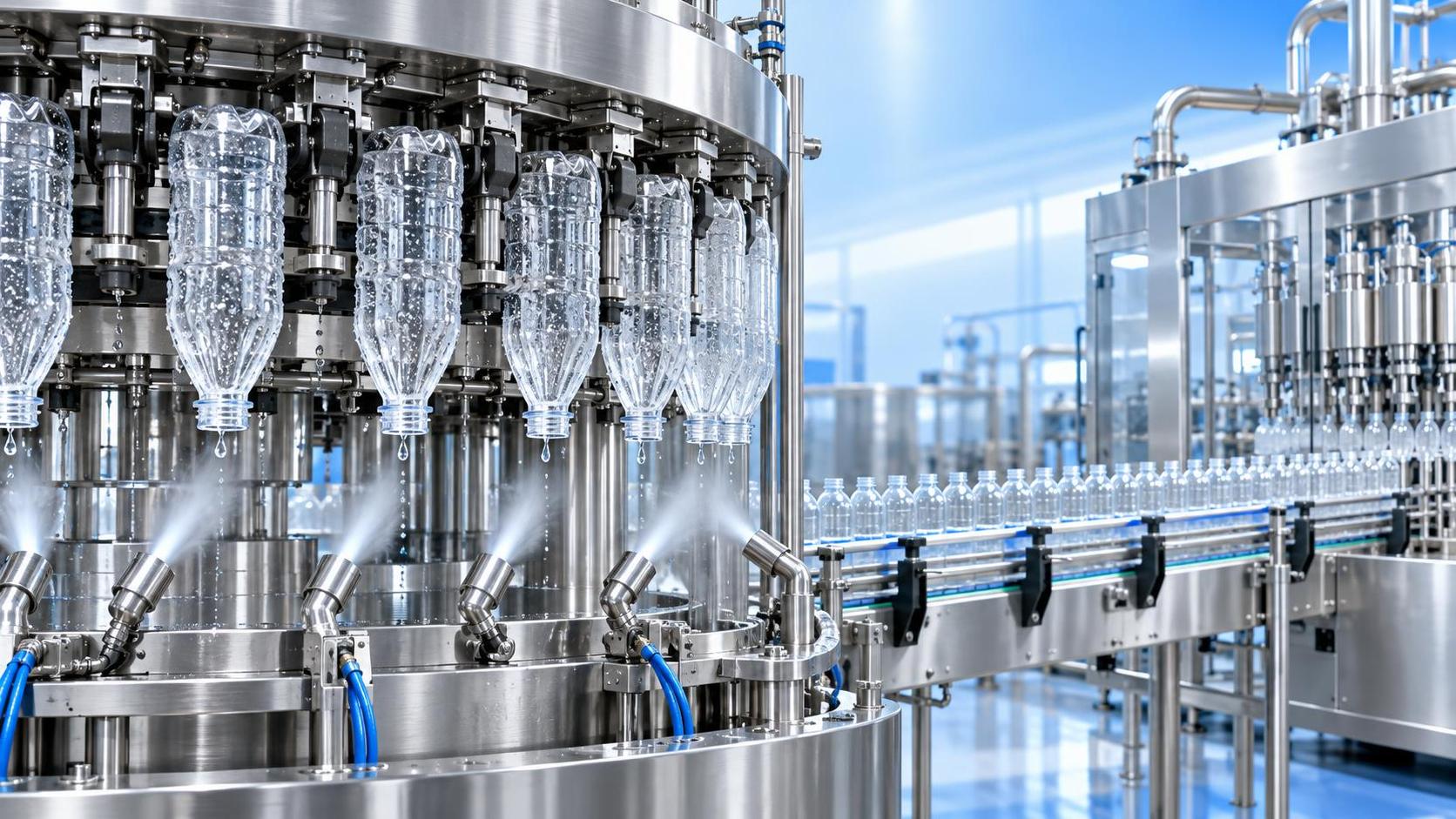 How to prevent water carryover after bottle rinsing