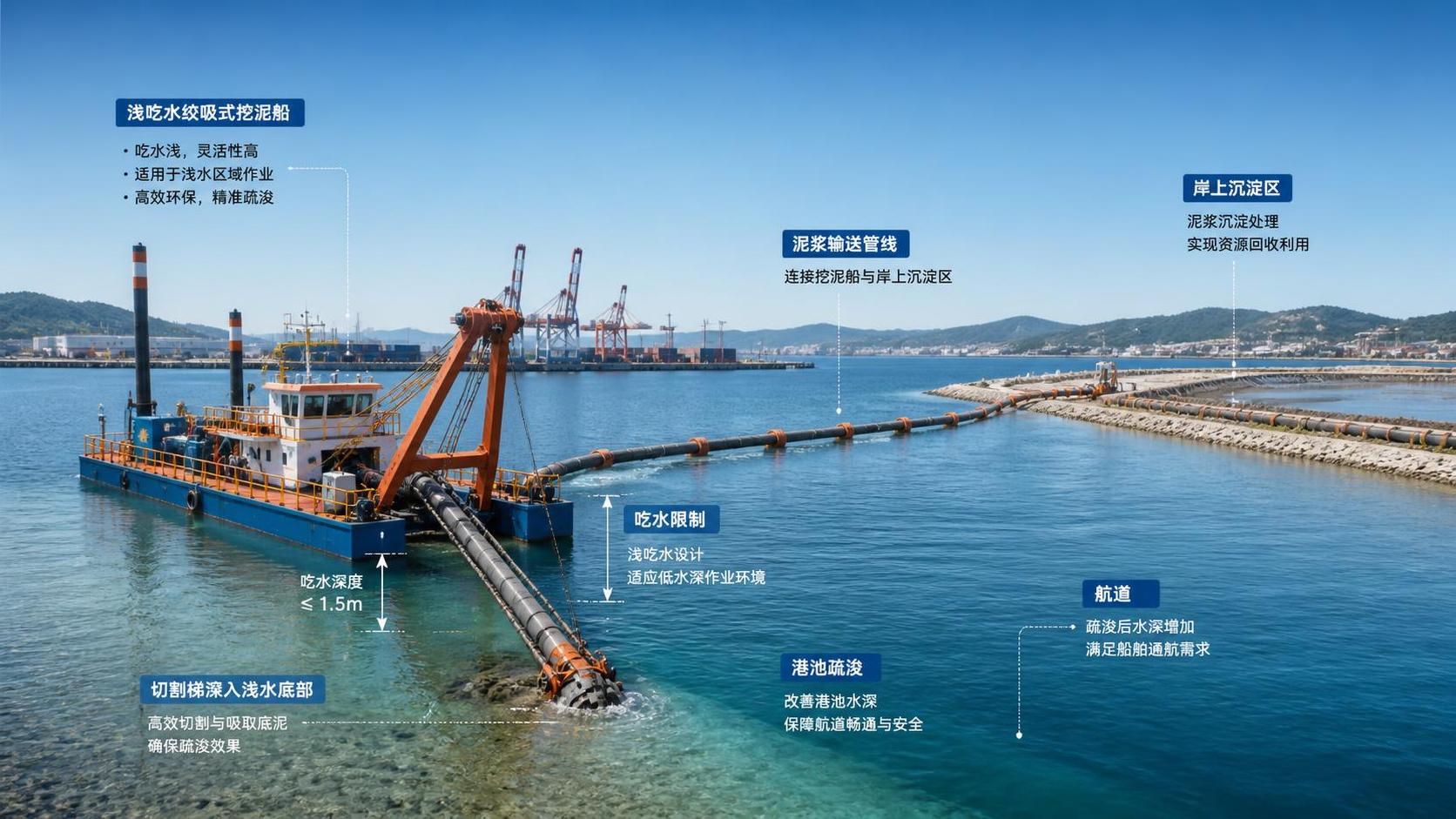 How draft limits shape port and harbor dredging vessel selection