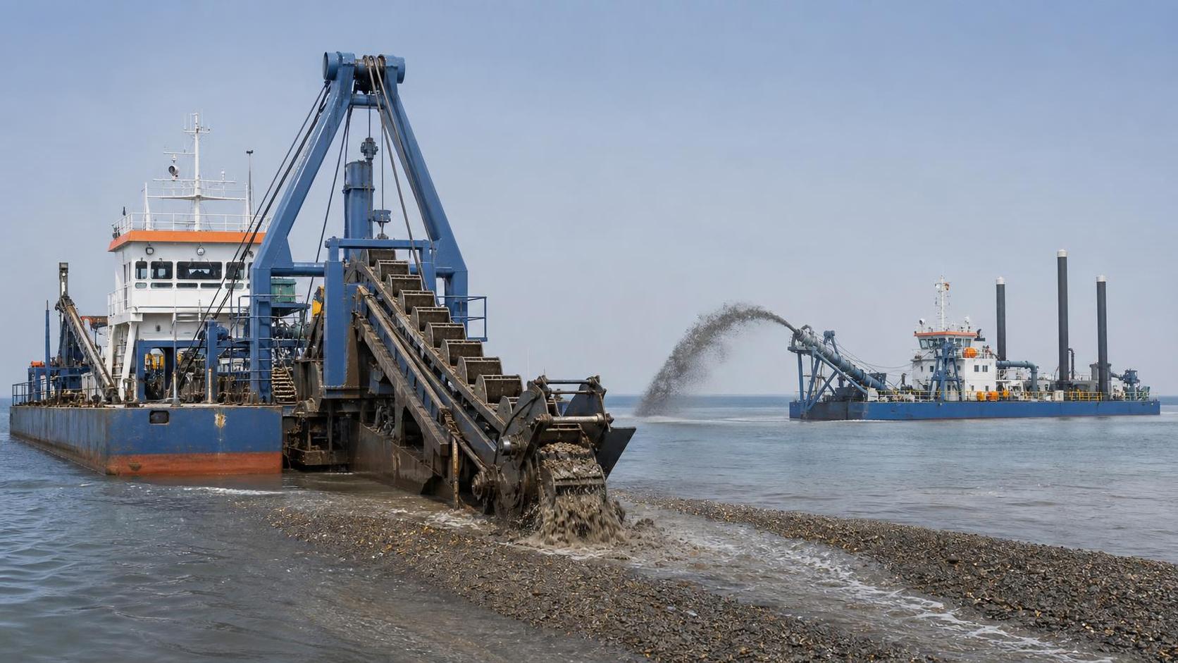 When does a bucket chain dredger outperform suction dredging?