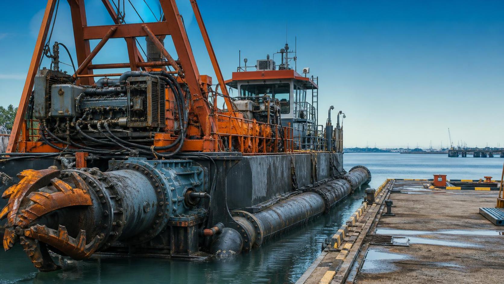What maintenance records should be checked before buying dredging equipment?