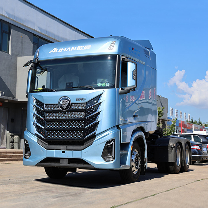 شاحنة جرار Auman GALAXUS 5 14.5L LNG بقوة 580 حصان ودفع 6x4 وناقل حركة أوتوماتيكي ZF AMT بـ12 سرعة