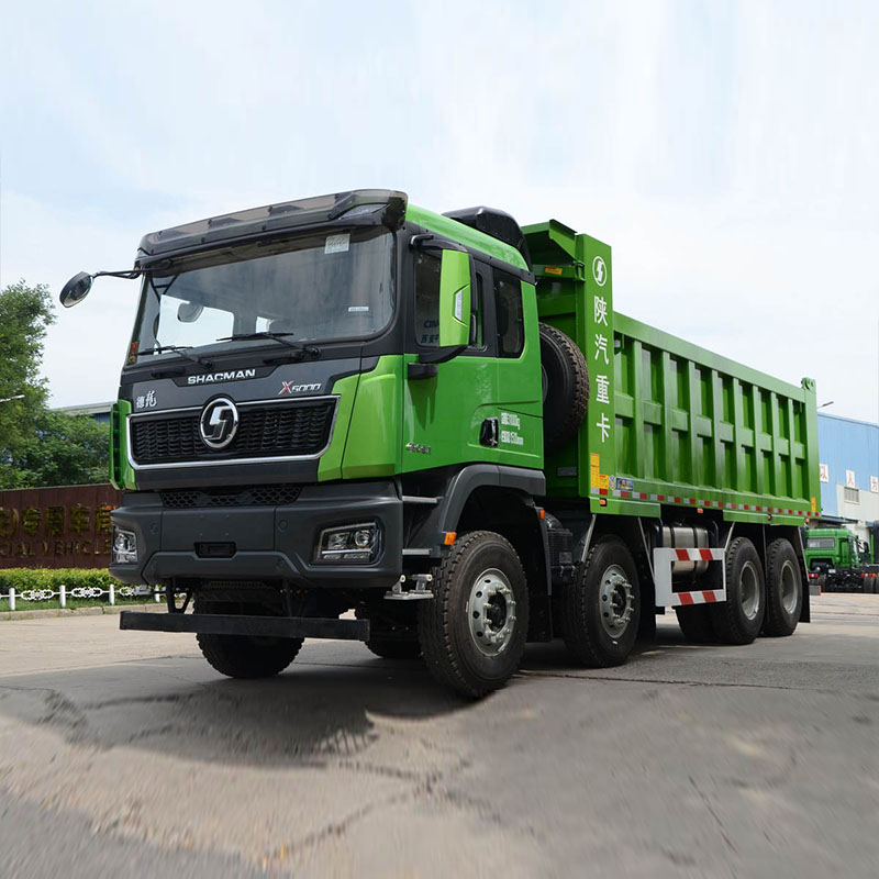 شاحنة SHACMAN X5000 الثقيلة، 430hp، نظام دفع 8x4، شاحنة قلاب/تفريغ 7.6m