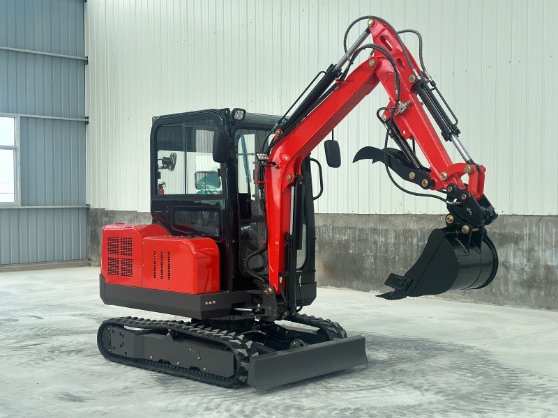 3-Ton Red Mini Excavator with Cab (Side View)-2 SL30 Mini Excavator