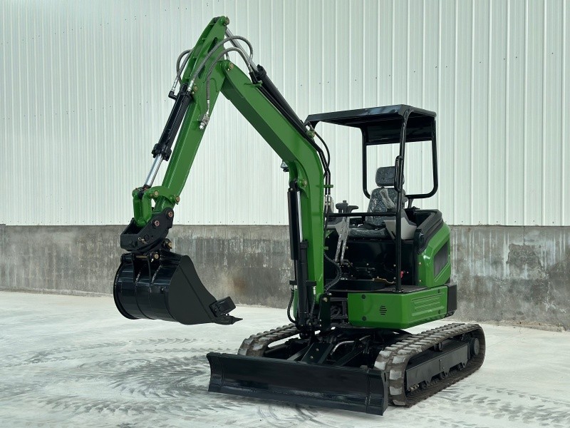 Side view of a 2.6-ton green mini excavator (without cab)-5 SL26U Mini Excavator