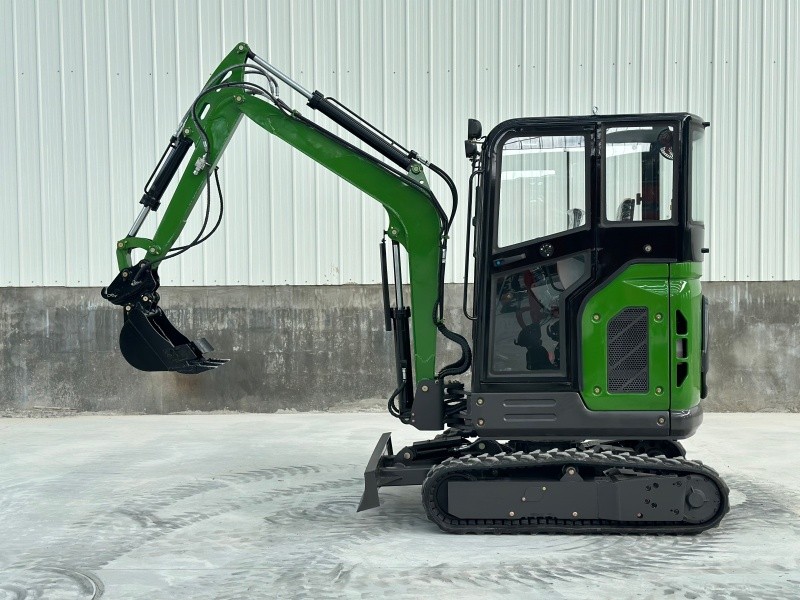 2.5-Ton Green Mini Excavator with Cab (Side View) SL25N Mini Excavator