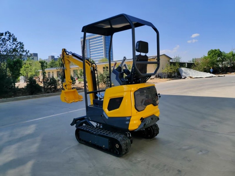 Side view of a 1.2-ton yellow mini excavator.-4 SL12 Mini Excavator