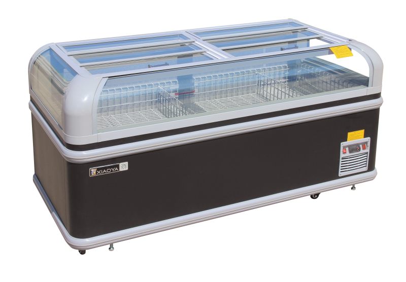 Curved Glass Island Freezer