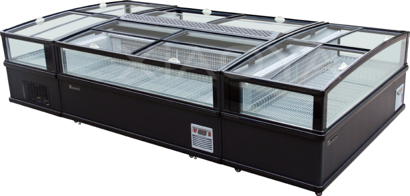 Straight Glass Island Freezer