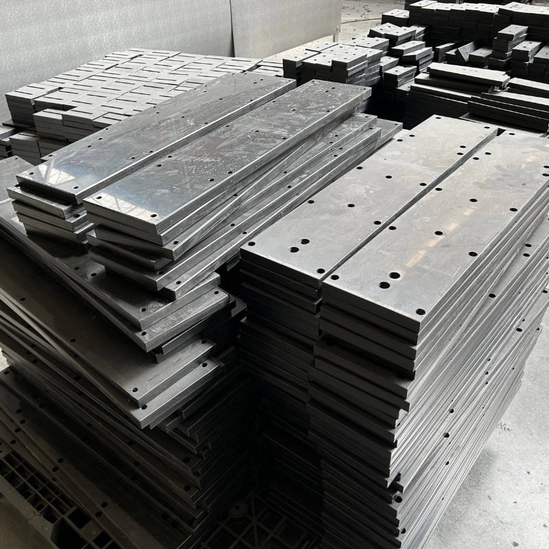 UHMWPE liner installed in mining transfer chute and dump truck bed for abrasion resistance