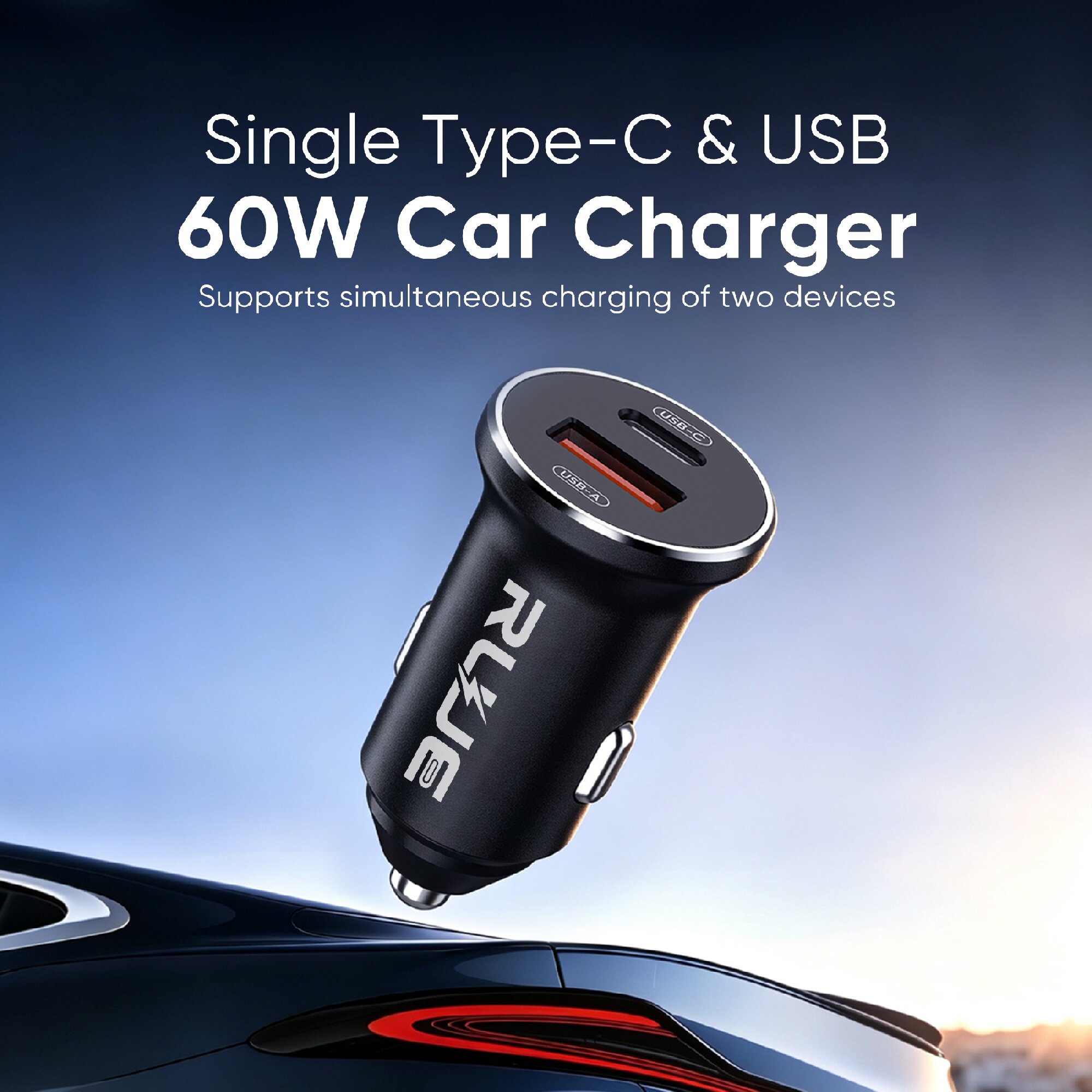 SD-025 60W Dual-Port Car Charger