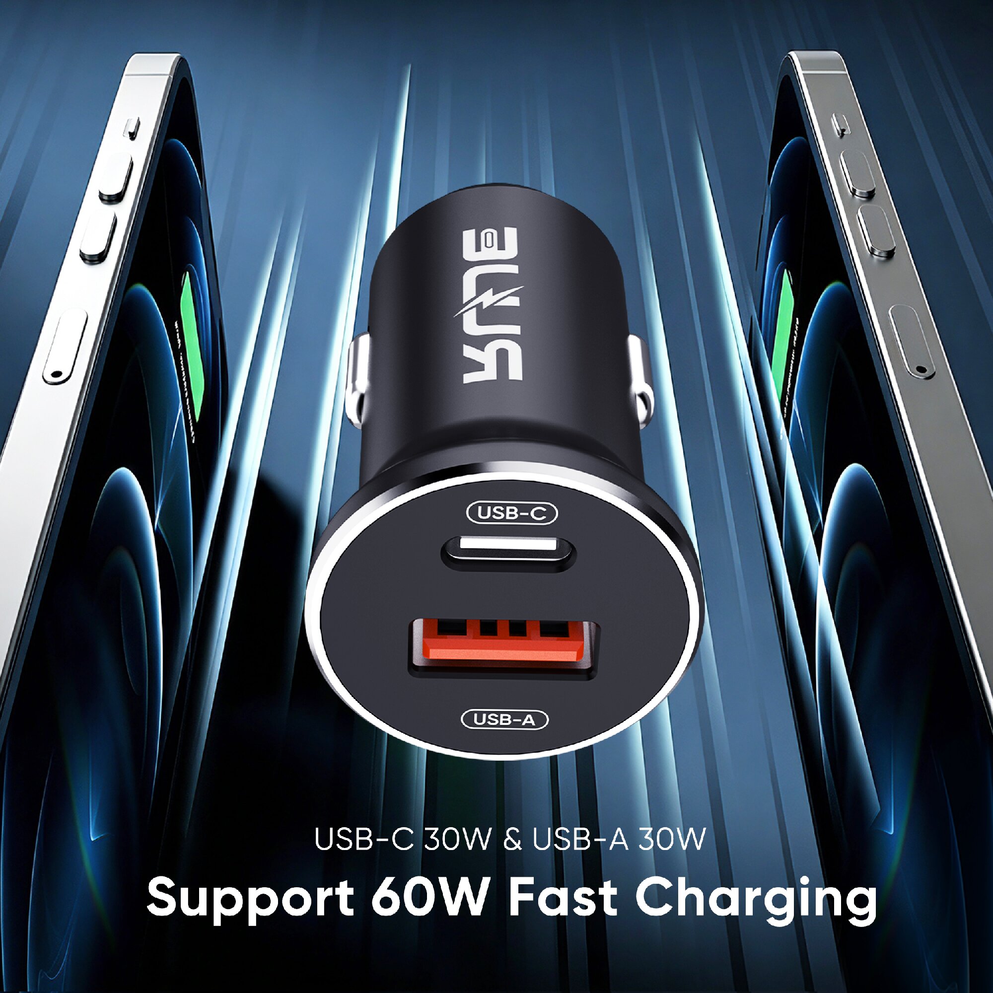 SD-025 60W Dual-Port Car Charger