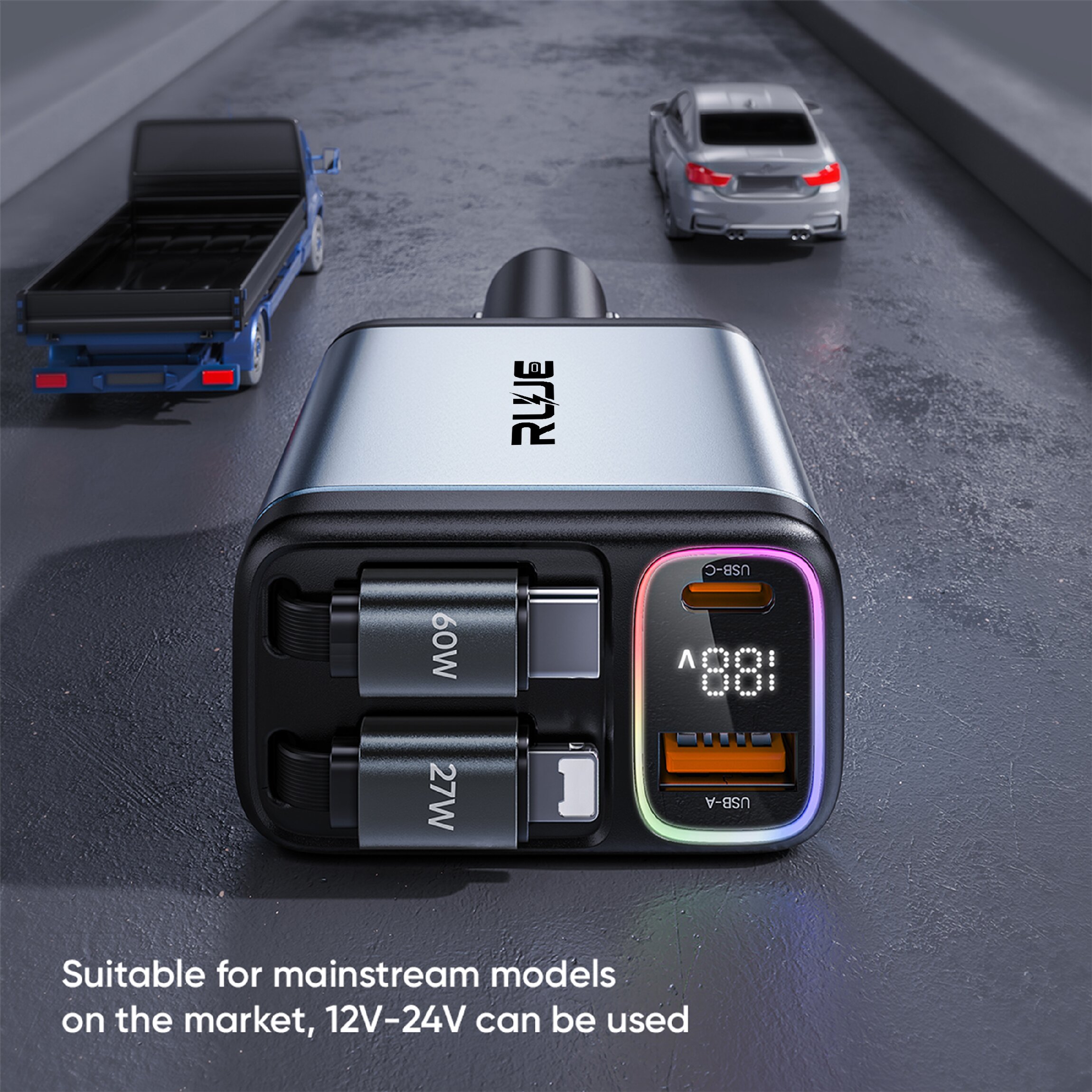 SD-037 117W Retractable Cable Car Charger