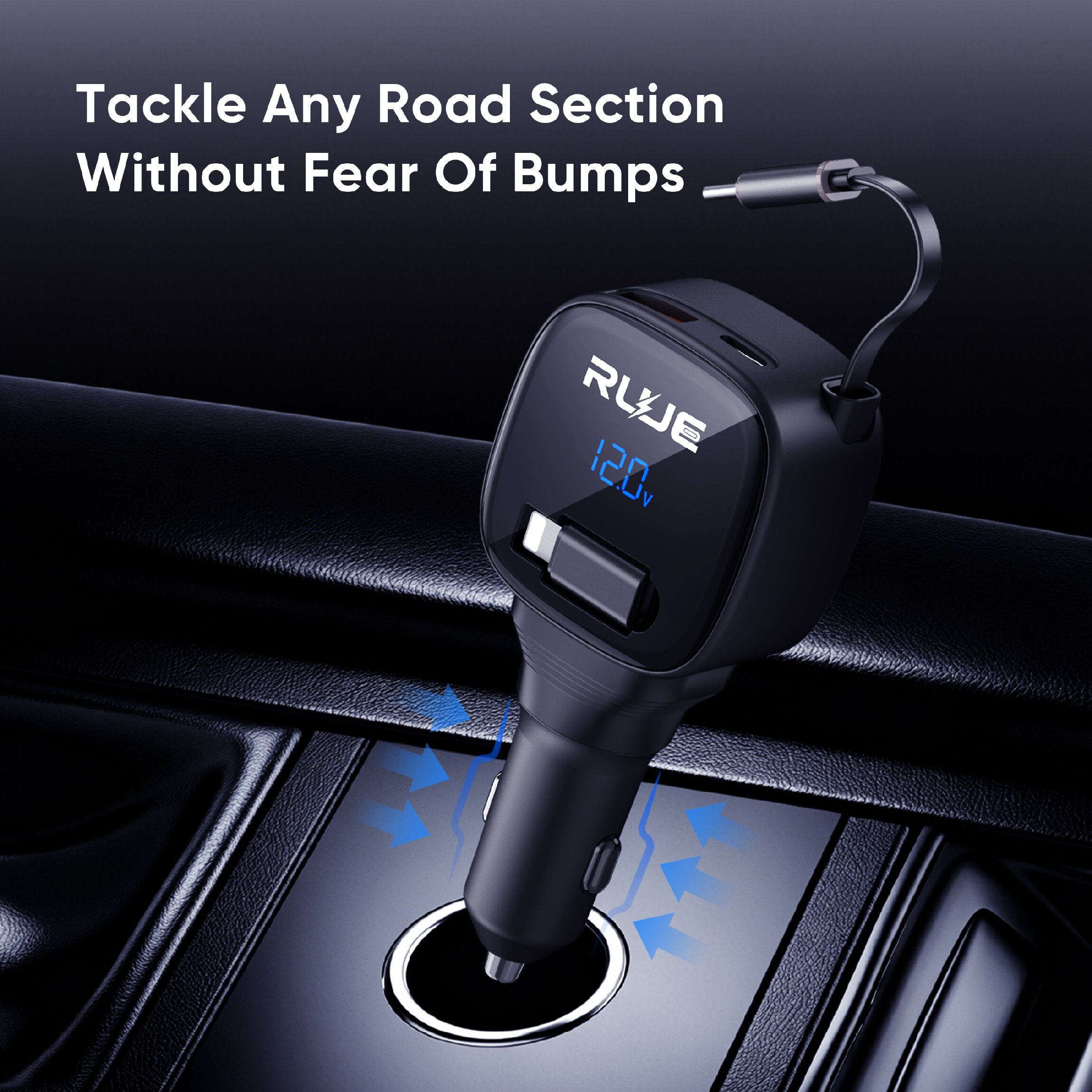 SD-039 95W Retractable Cable Car Charger