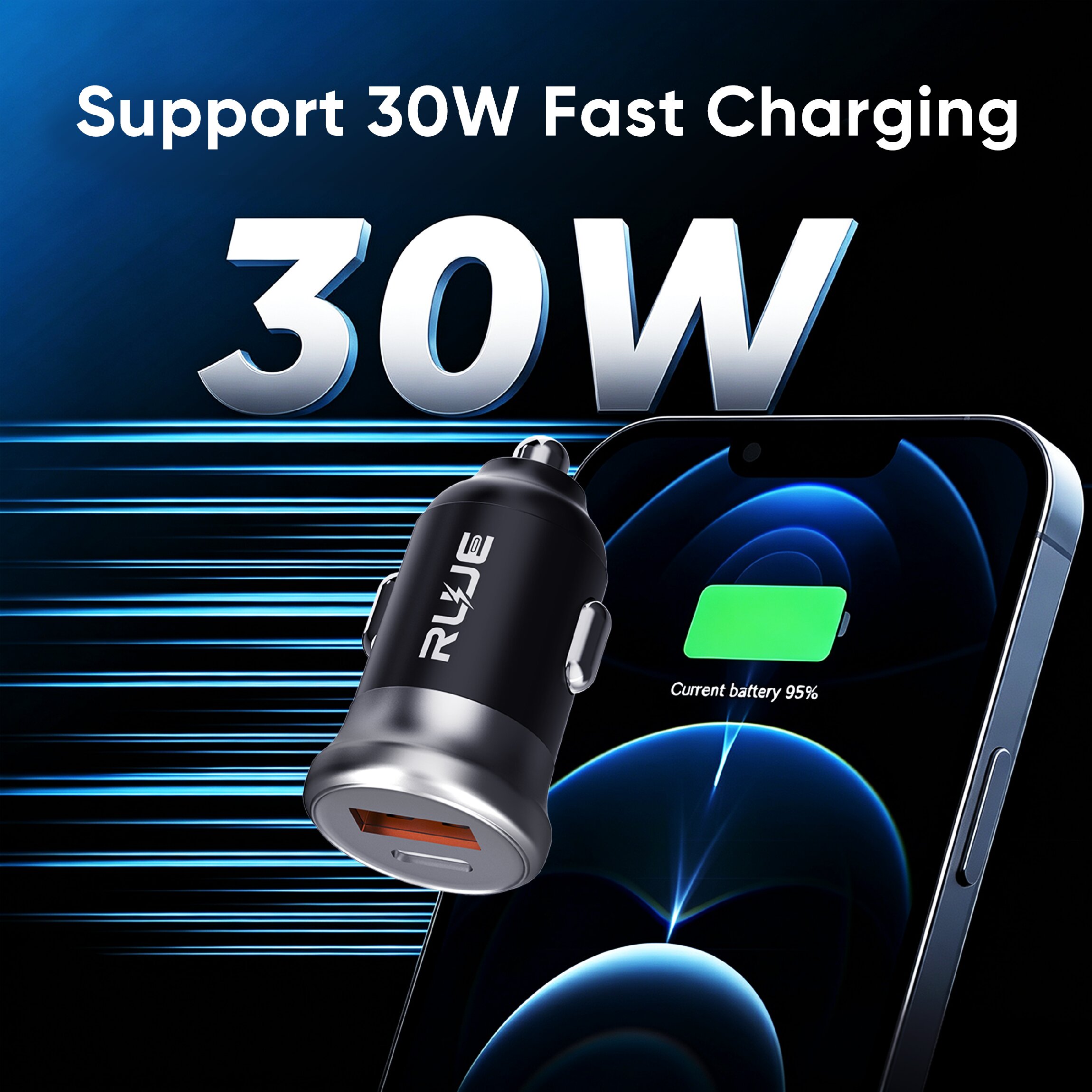 SD-Y75 30W Dual-Port Car Charger