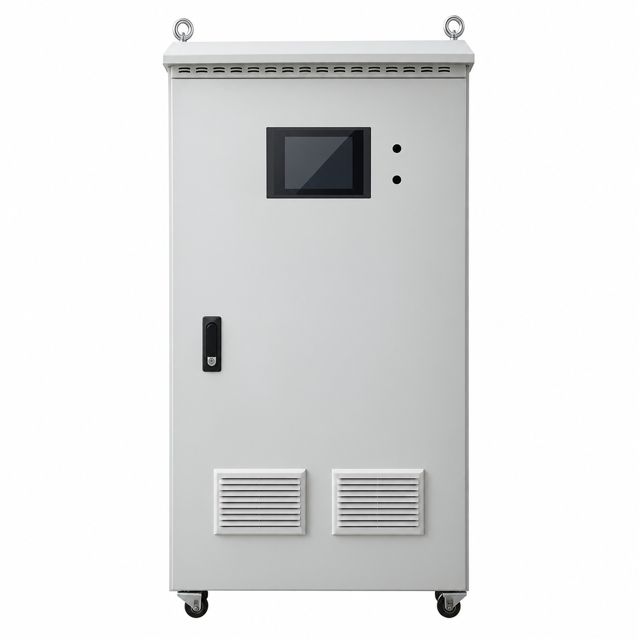 Equipment control cabinet with top