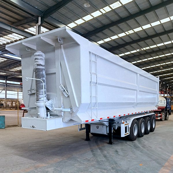 Semi-remorque benne à forme en U à 3 essieux de 80 tonnes