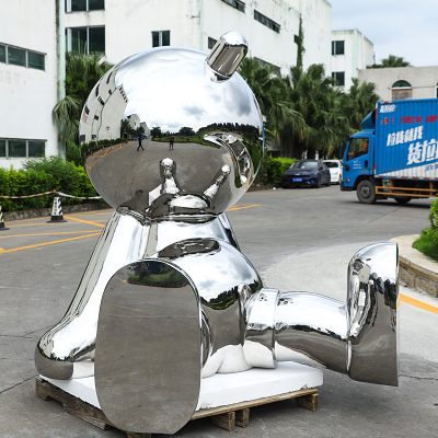 Jingyue Stainless Steel Outdoor Large Image Abstract Sculpture Handmade Ornament Hotel Public Area Electroplating Decoration
