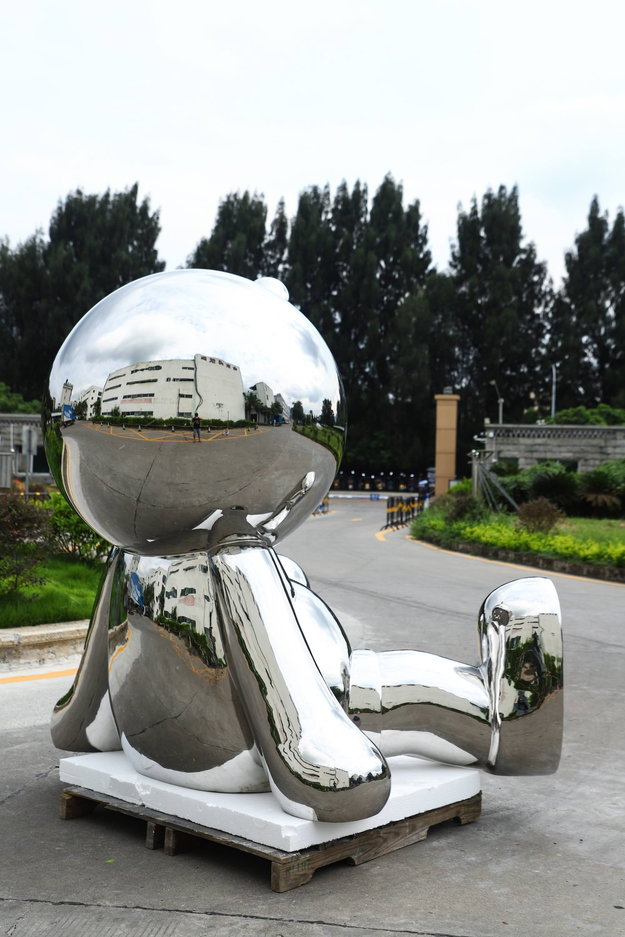 Jingyue Stainless Steel Outdoor Large Image Abstract Sculpture Handmade Ornament Hotel Public Area Electroplating Decoration