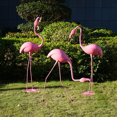 Factory express delivery: Maping brand luxury 3D pink flamingo outdoor garden decoration, modern metal crafts, stainless steel flamingo
