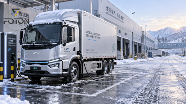 How cold weather affects the driving range of battery-electric trucks