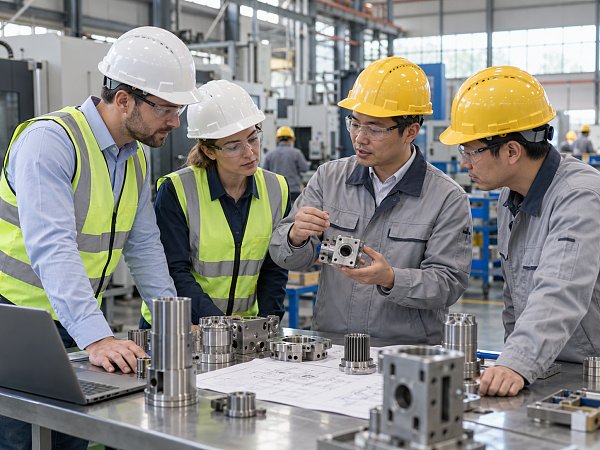 国际访客与技术员探讨工艺-4
