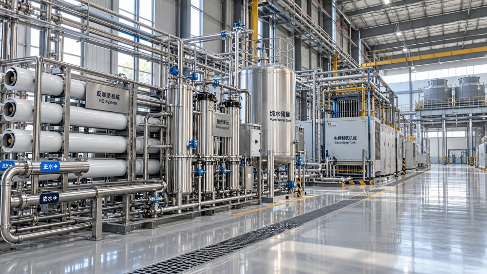 How much treated water does green hydrogen production require?