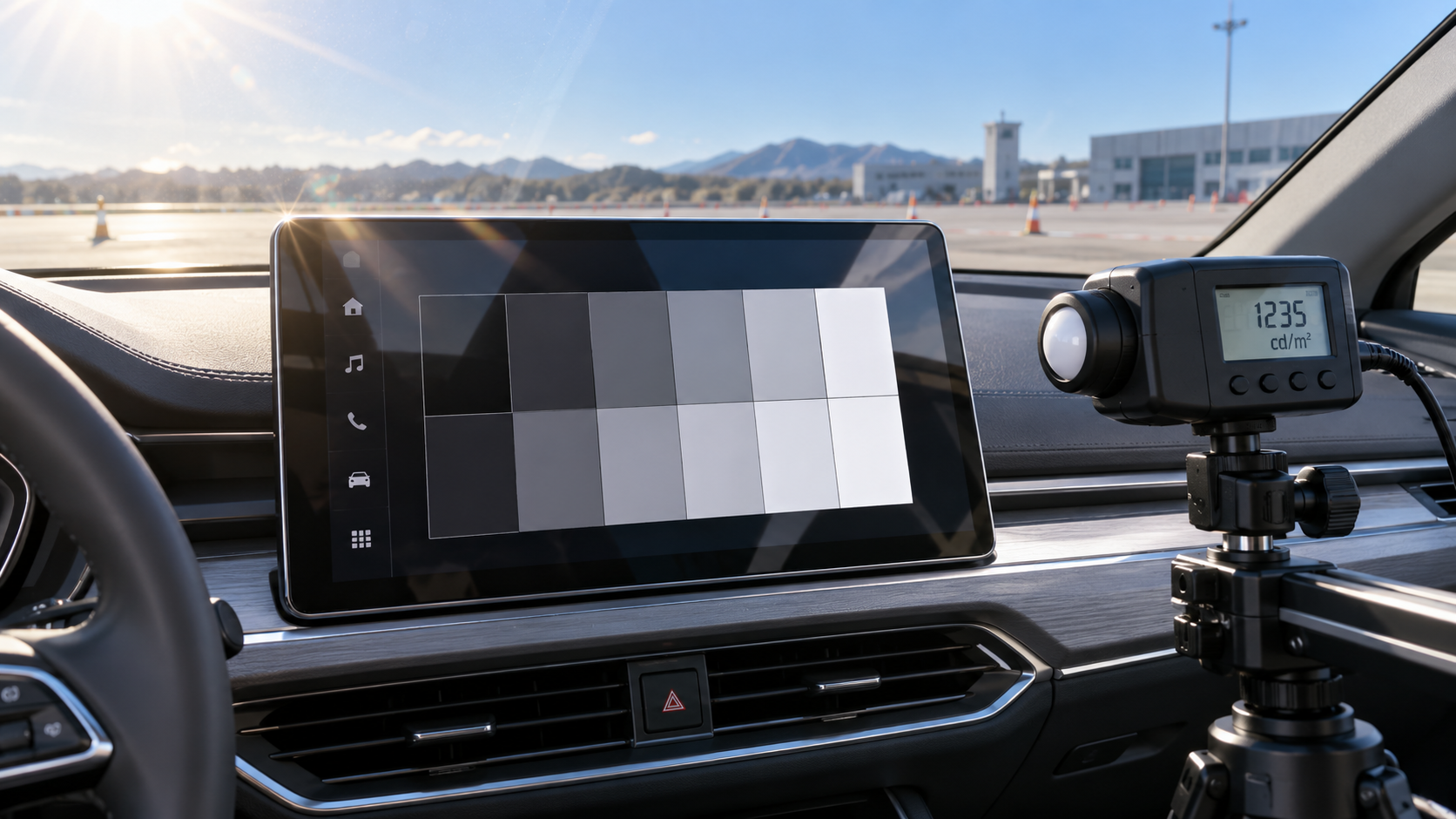 How to evaluate automotive display readability in direct sunlight