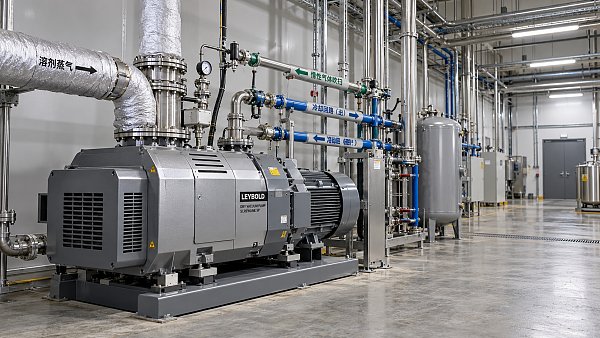 Preventing condensation in dry vacuum pumps handling solvent vapors