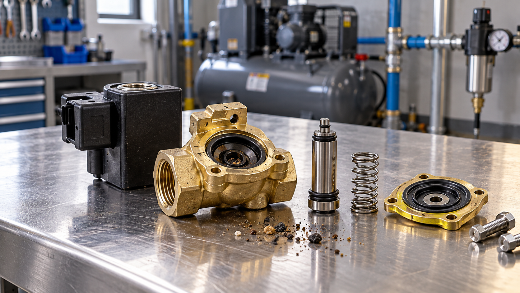 How Do You Troubleshoot a Compressor Drain Solenoid Stuck Open?