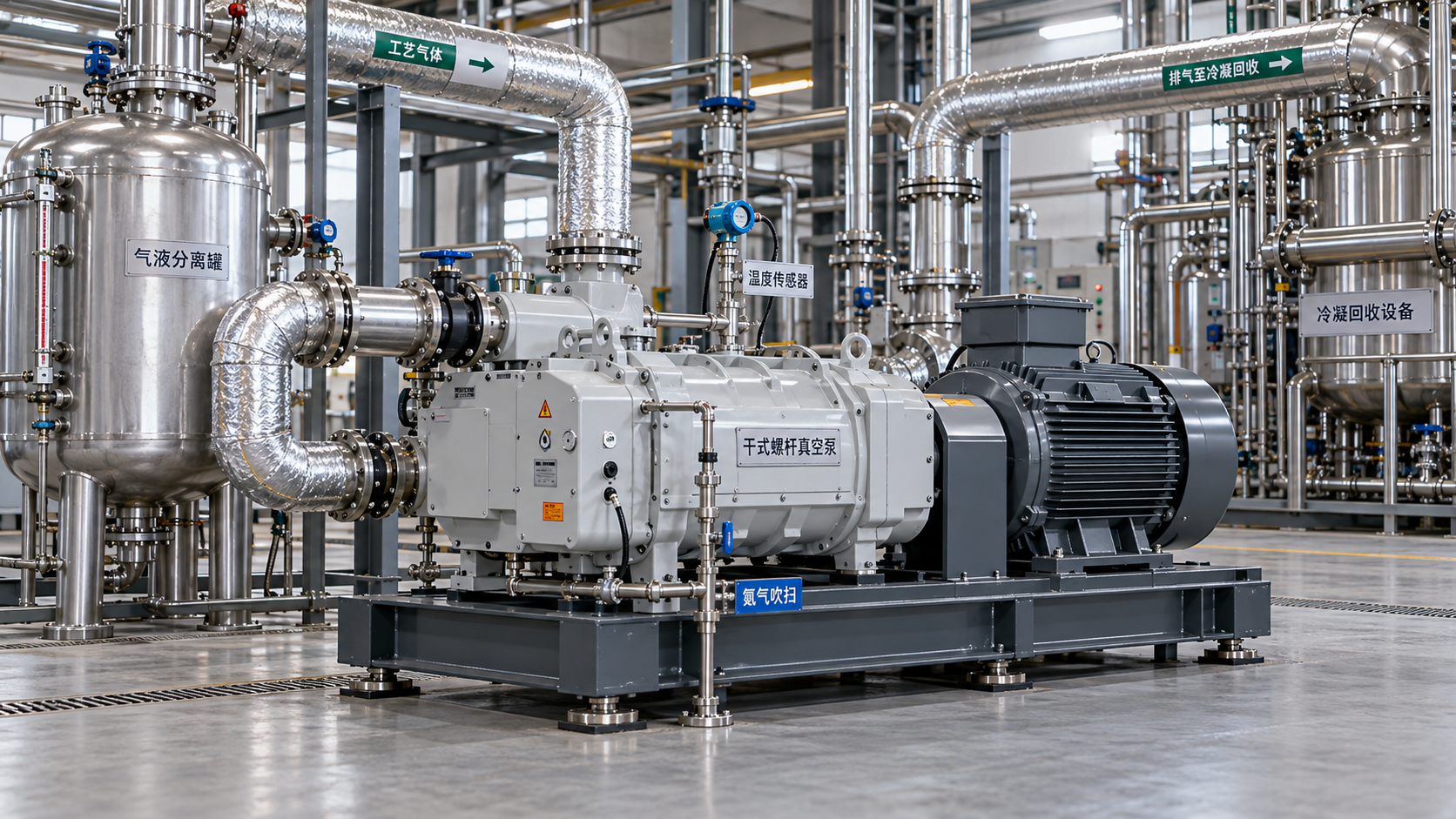 When are dry vacuum pumps suitable for solvent vapor service?