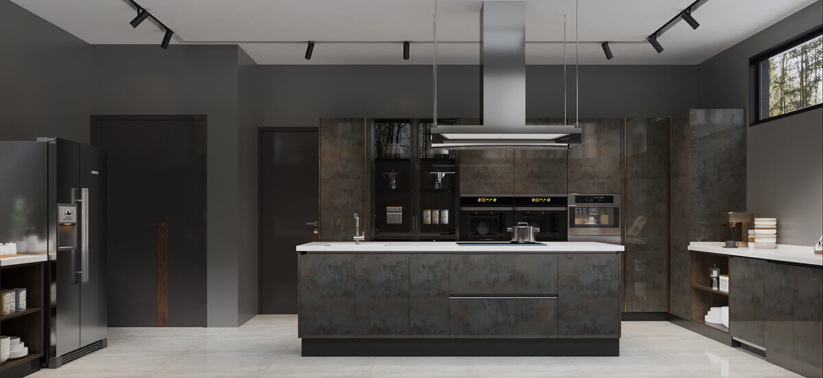 High-end Modern Kitchen Cabinet in UV Lacquer Finish DS21-CG02
