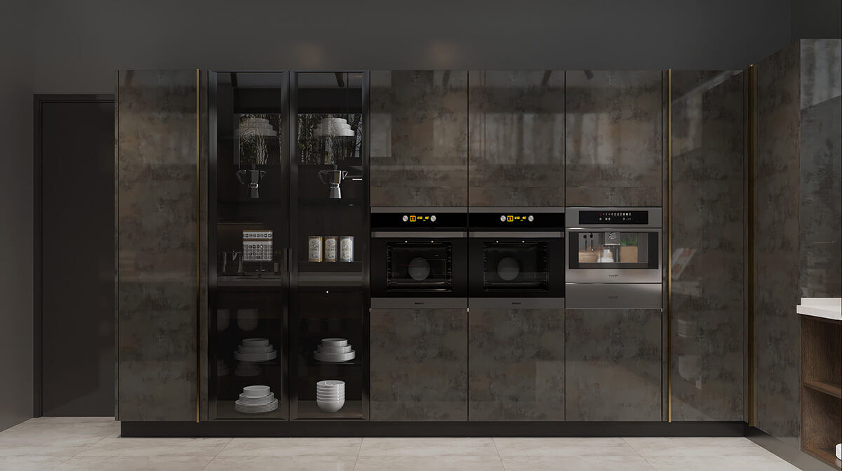 High-end Modern Kitchen Cabinet in UV Lacquer Finish DS21-CG02