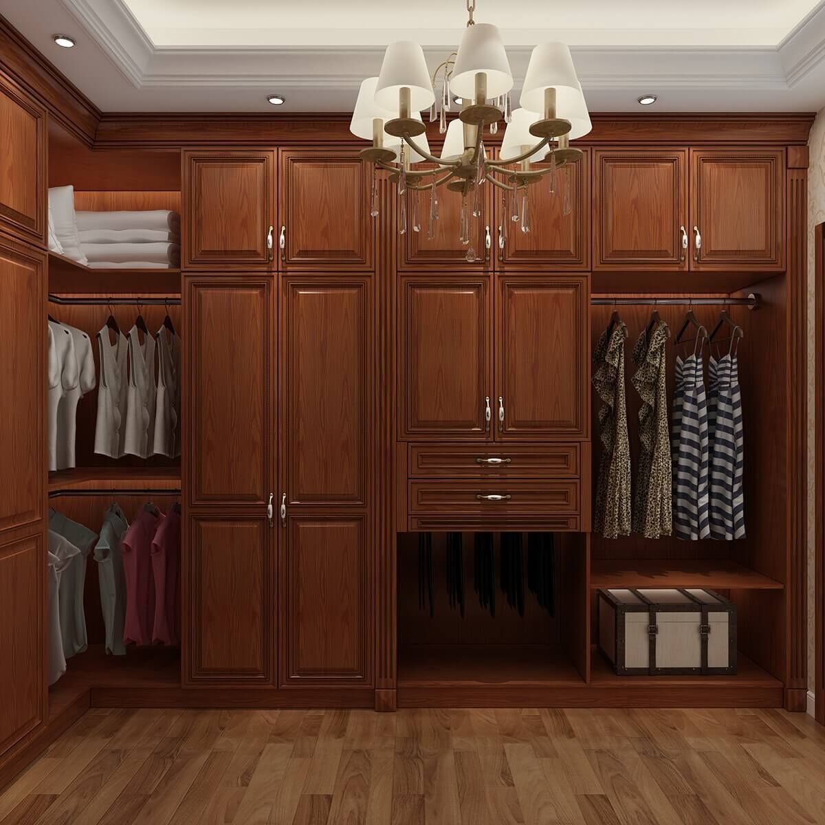 Traditional Wooden Walk In Closet DS21-YG04