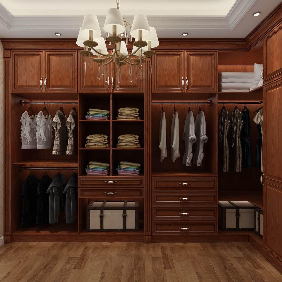 Traditional Wooden Walk In Closet DS21-YG04