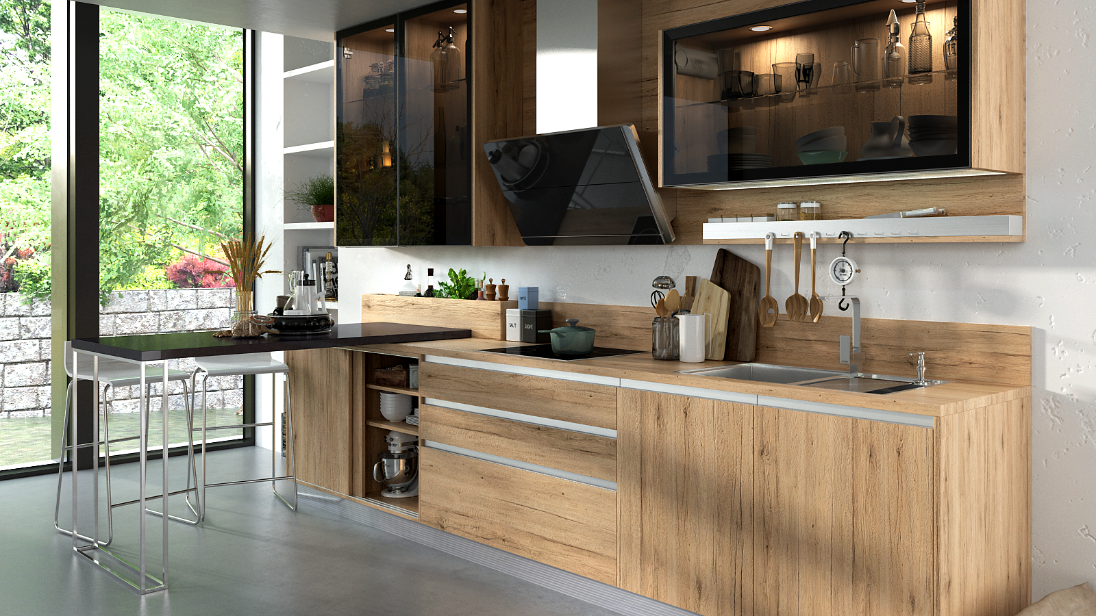 Modern Apartment Kitchen in Melamine Finish DS21-CG08
