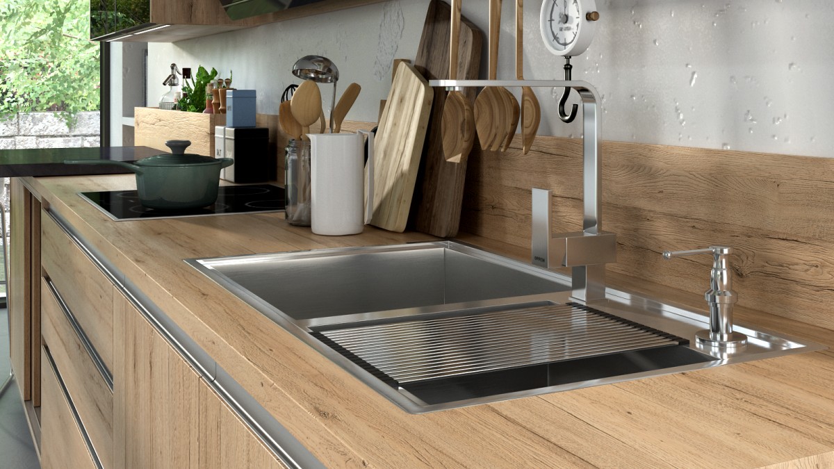 Modern Apartment Kitchen in Melamine Finish DS21-CG08