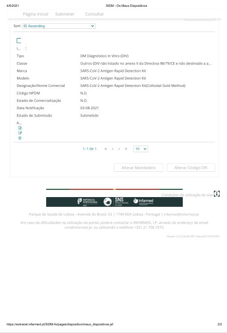 The new coronavirus (SARS-CoV-2) rapid antigen detection reagent (colloidal gold method) developed by Nanbaibo Biologics has been registered in theItalia “white list”