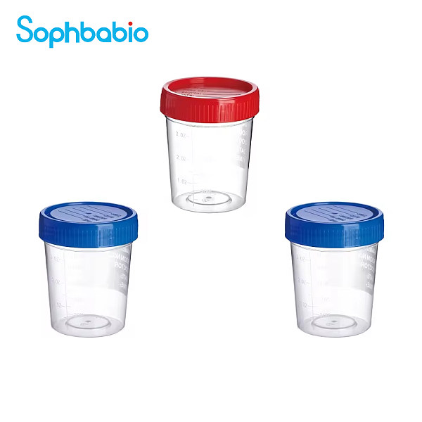 Recipiente de recolección de muestras de orina desechable de plástico Sophbabio