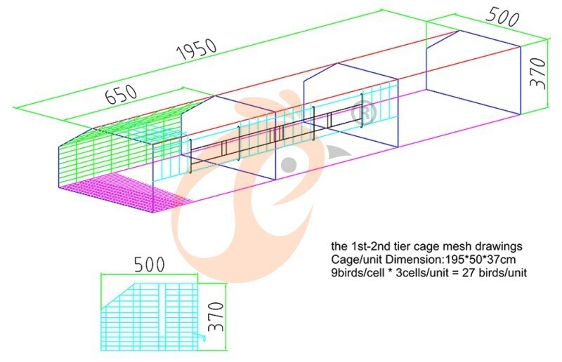 Brooder house, 25,272  brooders/house, A3 automatic brooder chicken cage's drawing