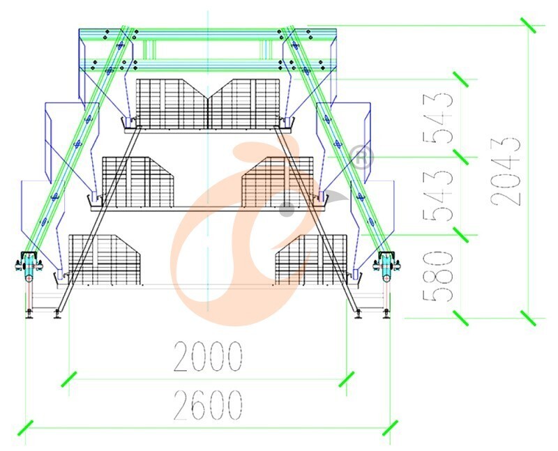 Brooder house, 25,272  brooders/house, A3 automatic brooder chicken cage's drawing