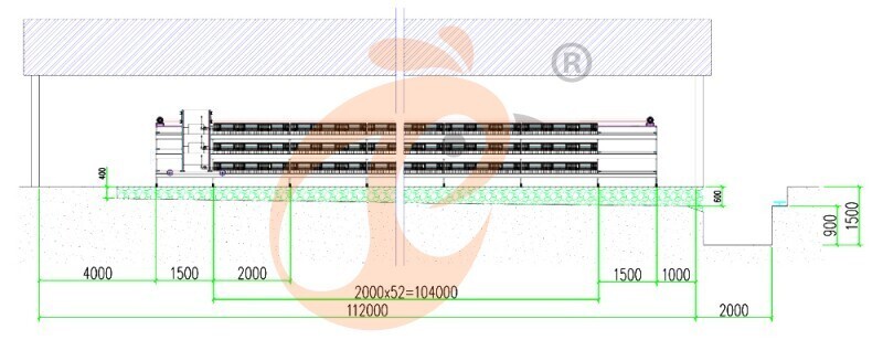 Brooder house, 25,272  brooders/house, A3 automatic brooder chicken cage's drawing