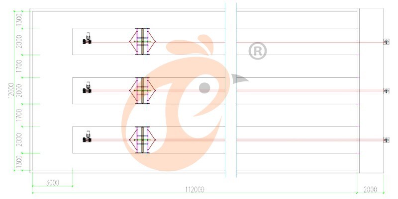 Brooder house, 25,272  brooders/house, A3 automatic brooder chicken cage's drawing